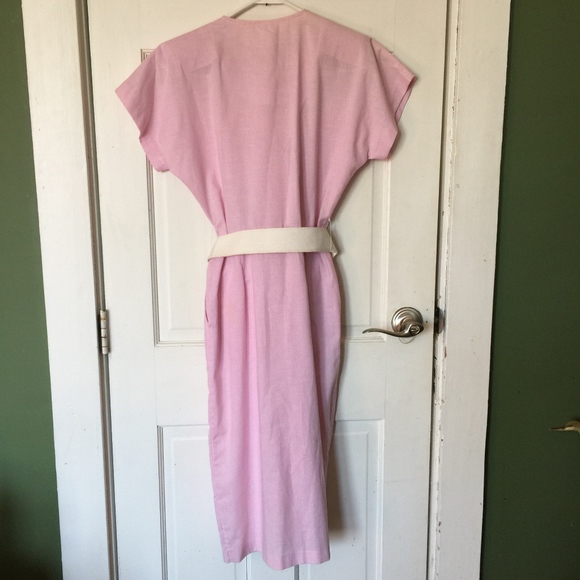 VINTAGE Jody CA Front Button Down Belted Dress - Picture 4 of 6